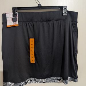 Black Floral Hem Skirt XXL